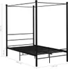Letto a baldacchino in metallo nero 140x200 cm Anteprima dell’immagine prodotto 5