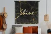 MuchoWow® Wandteppich Wandbehang Zitat - Glänzen - Gold - Produktbild-Vorschau 4