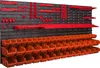 A wall-mounted storage system with multiple shelves and bins. Produktbild-Vorschau