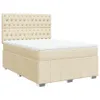 vidaXL Boxspringbett mit Matratze Creme 140x200 cm Stoff Produktbild-Vorschau 1