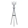 A black coat rack with a tree-like design and a circular base for umbrellas. Produktbild-Vorschau