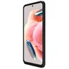 A black phone case is shown from a side angle, displaying the phone screen with abstract colorful shapes. Náhled obrázku produktu