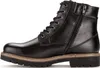 A black leather boot shown from the side against a white background. Produktbild-Vorschau