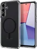 A clear phone case with a magnetic ring is shown next to a smartphone. Podgląd zdjęcia produktu