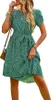 Damen Sommer Boho Kurzes Grünes XL Kleid mit Rüsche und Produktbild-Vorschau 1