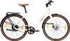 A cream-colored electric city bike with brown accents is shown against a white background. Produktbild-Vorschau