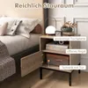 COSTWAY Set van 2 nachtkastjes van polyrotan, nachtkastjes Productafbeelding-voorbeeld 4