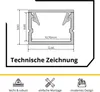 Slim-Line LED-Aluprofil U-Profil 2,7m Schwarz Abdeckung Produktbild-Vorschau 3
