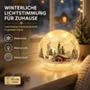 formano LED Deko-Kugel Winterhaus 15 cm Glas drehend Timer Produktbild-Vorschau 6