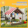 Outsunny Sandkasten mit Dach, Sandkiste Holz mit Sitzplatz Produktbild-Vorschau 4