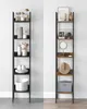 Two ladder shelves displaying home decor and kitchen items. Produktbild-Vorschau