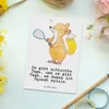 Mr. & Mrs. Panda Postkarte Fuchs Squash spielen - Weiß - Produktbild-Vorschau 2