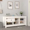 vidaXL Botník bílý 110x38x45,5 cm Borovicový masiv Náhled obrázku produktu 2