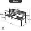 Avestar Gartenbank Outdoor Terrassenbank, E-beschichteter Produktbild-Vorschau 2