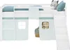 Homestyle4u Kinder Hochbett 90x200 Rutsche Matratze Vorhang Produktbild-Vorschau 13