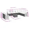 11-tlg. Garten-Sofagarnitur - mit Kissen Schwarz Poly Produktbild-Vorschau 8