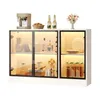 Merax Glasvitrine mit LED Beleuchtung, Kommode mit 3 Glas Produktbild-Vorschau 4