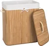 Panier à linge bambou rectangulaire - 100 L, beige Voir les images du produit 2