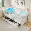 UnboxG Polsterbett 90x200 cm Weiß, Einzelbett als Eckbett Produktbild-Vorschau 6