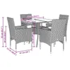 5-tlg. Garten-Essgruppe mit Kissen Grau Poly Rattan und Produktbild-Vorschau 7