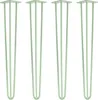 Four pastel green hairpin legs are arranged in a row against a white background. Produktbild-Vorschau