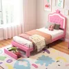 Kinderbett 90x200 cm, gepolstert, verstellbares Kopfteil, 2 Produktbild-Vorschau 10