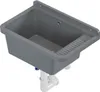 A gray utility sink with plumbing attached, shown from a slightly elevated angle against a white background. Anteprima dell’immagine prodotto