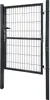 A black metal garden gate is shown against a white background. Produktbild-Vorschau