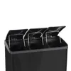 3fach Edelstahl Mülleimer 36l Küche Schwarz Matt | Produktbild-Vorschau 4