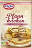 A package of Dr. Oetker pancake mix with an image of prepared pancakes. Produktbild-Vorschau