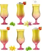 PLATINUX Cocktailgläser Gelb-Rosa aus Glas Set 6 Stück Produktbild-Vorschau 1