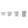 Four stainless steel storage containers of varying sizes are displayed in a row against a white background. Voir les images du produit