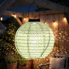 Lanterna LED solare in tessuto, rotonda, verde chiaro - 25 Anteprima dell’immagine prodotto 7