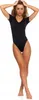 Damen Kurzarm-Body Aus Rippstrick Klassisch Bequem Schwarz Produktbild-Vorschau 8