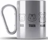 Trendation - Bär Tiger Mann Edelstahl Tasse Karabiner Produktbild-Vorschau 1