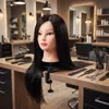 Oefenhoofd Ela 55 cm black - 100% echt haar - kappershoofd Productafbeelding-voorbeeld 13