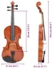 vidaXL Violine Komplettset mit Bogen und Kinnhalter Dunkles Produktbild-Vorschau 7