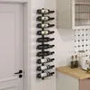 HOMCOM Wijnrek, wandmontage, voor 10 flessen, staal, zwart Productafbeelding-voorbeeld 2