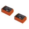 Two orange batteries with black tops are shown against a white background. Produktbild-Vorschau