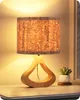 EDISHINE Nachttischlampe Holz, Tischleuchte in Rindenoptik, Produktbild-Vorschau 2