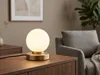 Kleine Tischlampe Messing mit Glas Kugel Weiß, LED per Produktbild-Vorschau 8
