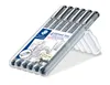 STAEDTLER Finliner 308 SB6P czarny 6 sztuk/opakowanie Podgląd zdjęcia produktu 1