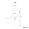 A technical drawing with dimensions of a shower seal. Anteprima dell’immagine prodotto