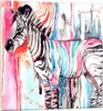 Bilder auf glas - Zebra Tiere Natur bunte - 60x60cm - Produktbild-Vorschau 1