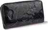 A black leather wallet with a butterfly embossed pattern is shown against a white background. Produktbild-Vorschau