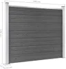 vidaXL Zaunelement Set WPC 353x146 cm Schwarz Produktbild-Vorschau 7