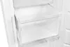 Close-up view of empty clear plastic drawers inside a white refrigerator. Produktbild-Vorschau