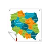 MuchoWow® Zahradní plakáty - Mapa Polska v jasných barvách Náhled obrázku produktu 1