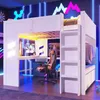 Gaming Hochbett mit Schreibtisch, LED-Beleuchtung, USB & Produktbild-Vorschau 5