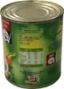 A close-up view of a green tin can with food product information and branding. Produktbild-Vorschau
